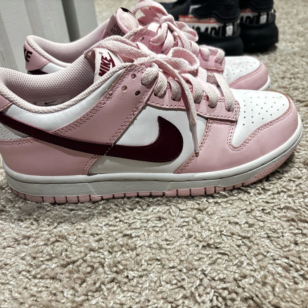 Nike Pink and White Low-Top Sneakers